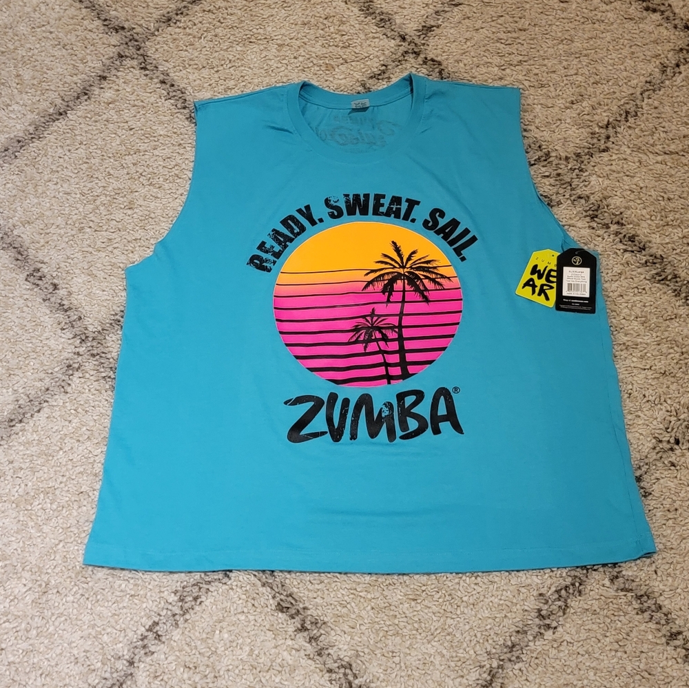Zumba Cruise 2019 Official Muscle Tank, Teal, XL/XXL